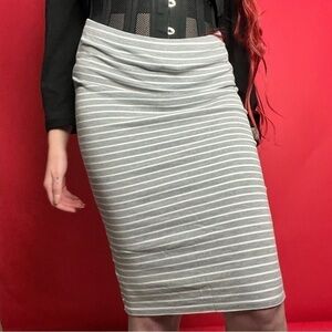 Grey and white striped skirt 🖤🤍​​​​​​​​​​​​​​​​​​​​​